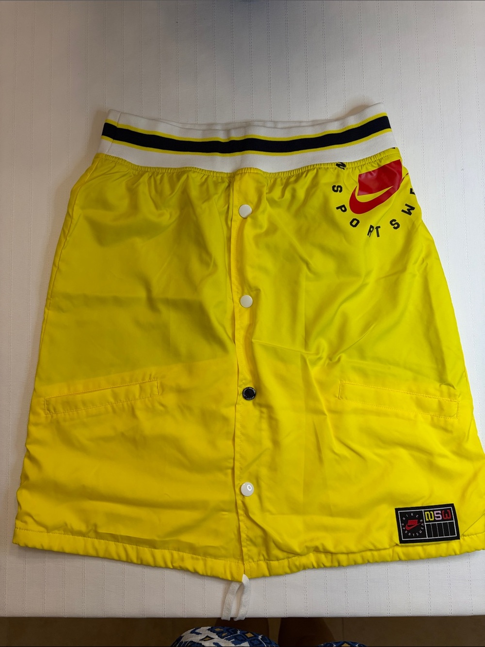 Nike Bright Yellow Snap-Front Athletic Mini Skirt